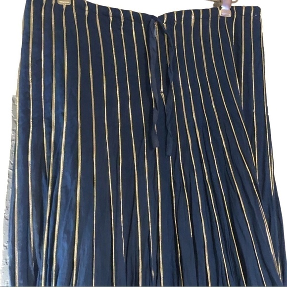 Gorgeous A Line Maxi Skirt Blue Ombré/Gold By Wei Peng - Picture 2 of 10